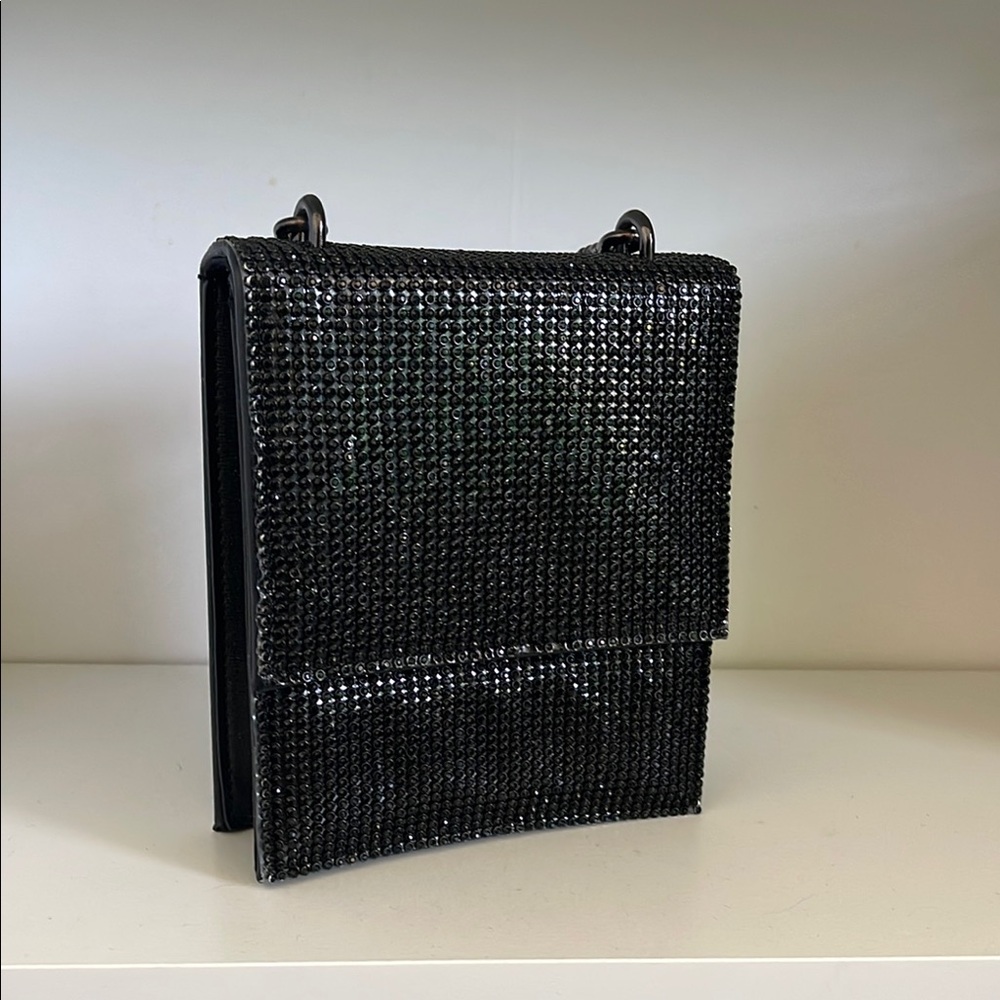 Badgley Mischka Black Beaded Evening Clutch